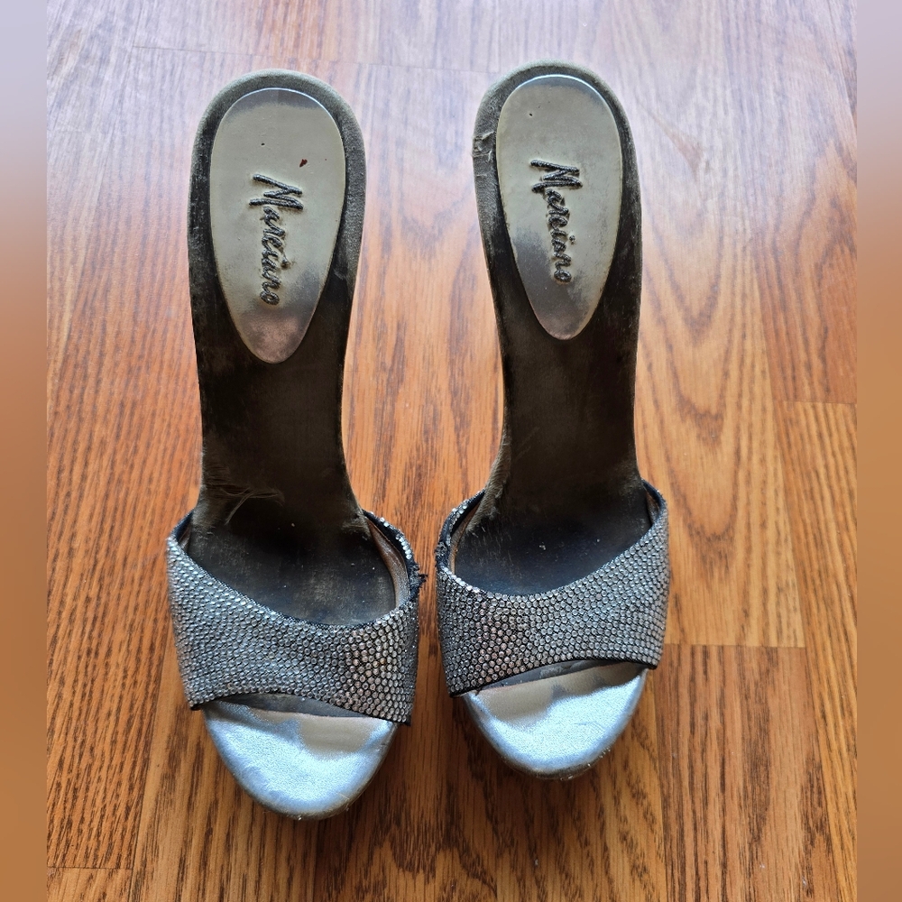 Marciano Women's Elegant Silver and Black Heels